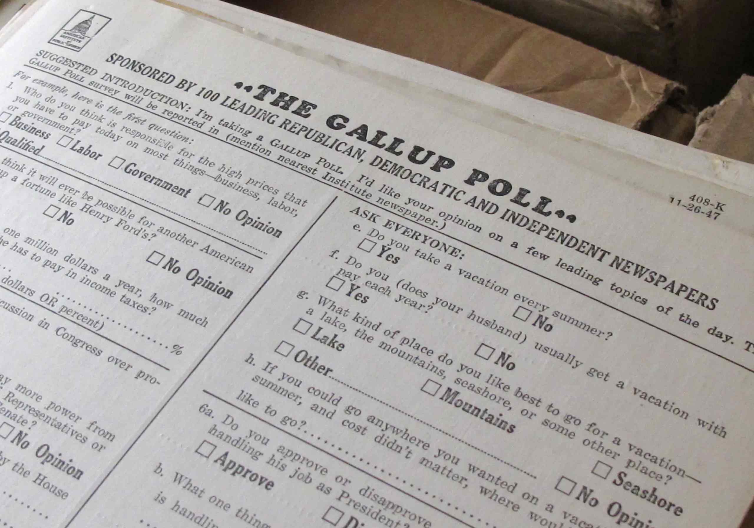 A print Gallup poll.